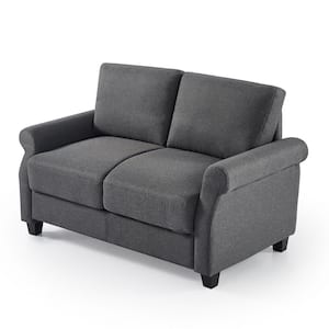 Josh 56in. Dark Gray Polyester 2-Seat Upholstered Loveseat