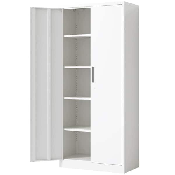 sumyeg White 70.05 in. H Metal File Storage Cabinet, Lockable Tool