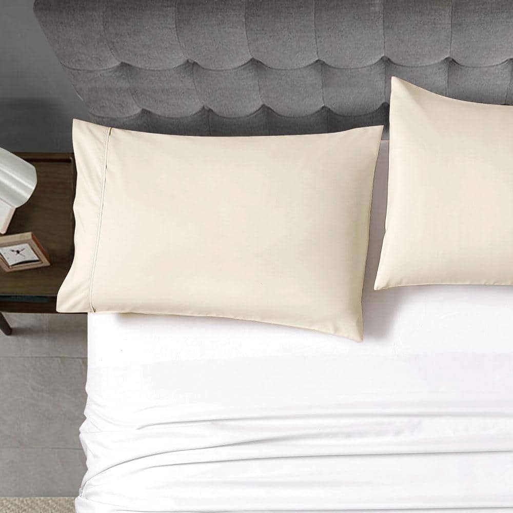 Cream Ultra Soft Polyester King Pillowcase Set