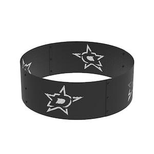 Decorative NHL 36 in. x 12 in. Round Steel Wood Fire Pit Ring - Dallas Stars