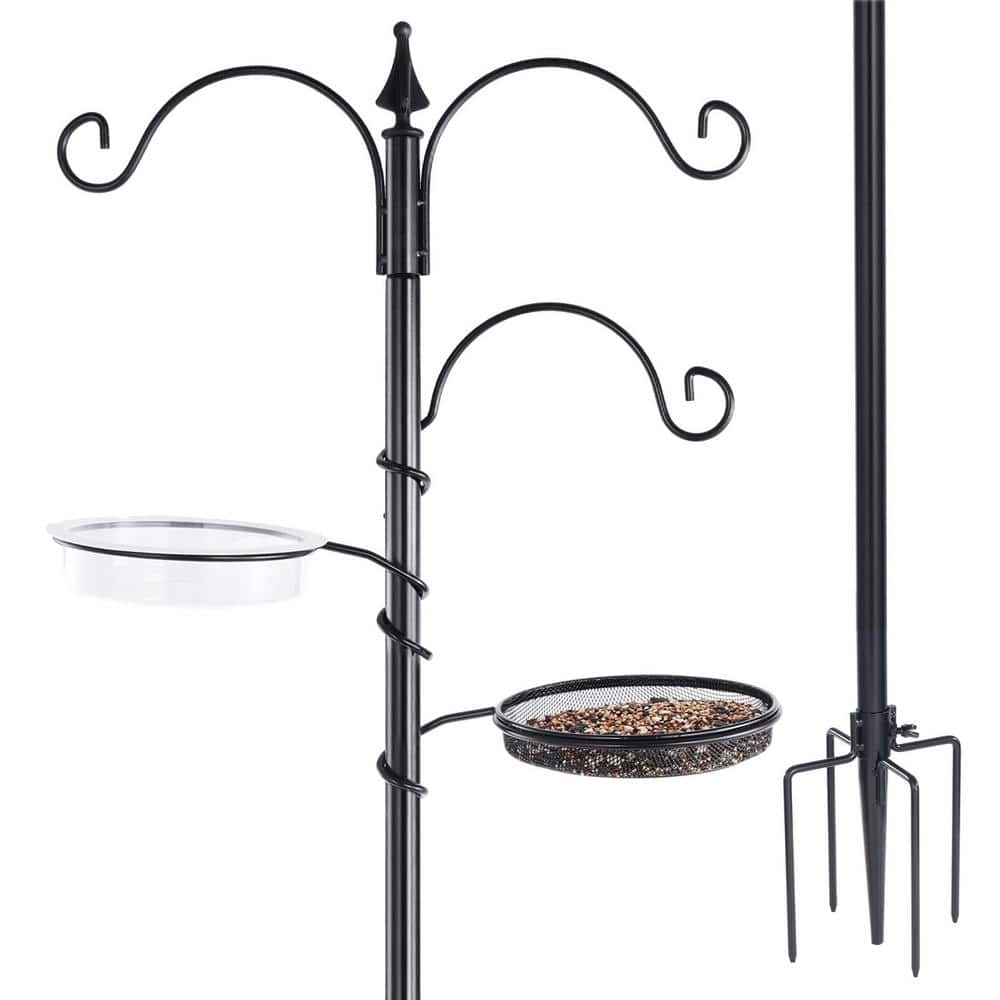 BACKYARD EXPRESSIONS PATIO · HOME · GARDEN 77 in. Bird Feeding Station Kit with 5 Prong Base (1-Pack) in Black