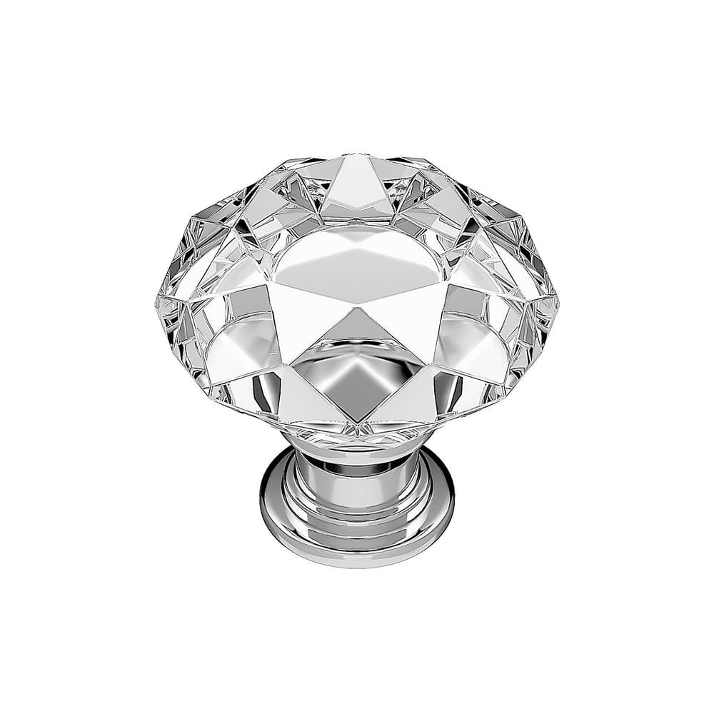 Bolzano Collection 1-3/16 in. (30 mm) Modern Crystal and Chrome Round Cabinet Knob price history on PriceWatchPro