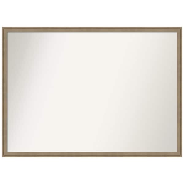 Amanti Art Florence Light Brown 39.75 in. x 28.75 in. Non-Beveled Casual Rectangle Framed Wall Mirror in Brown