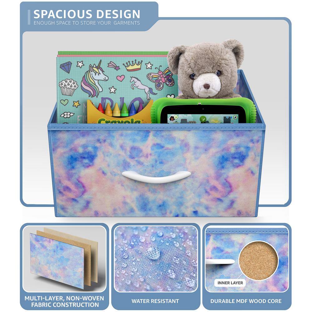 Sorbus Pastel Tie-Dye 1-Drawer Nightstand with Steel Frame and Wood Top