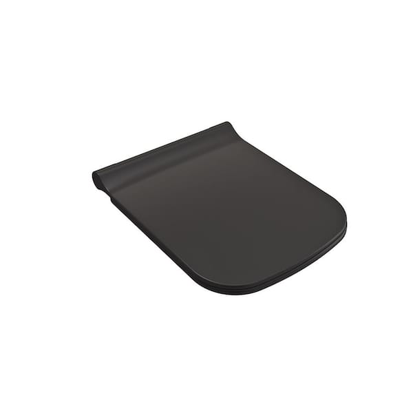 BOCCHI Firenze Square Soft- Closed Front Toilet Seat in. Matte Black