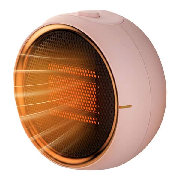 Pink Indoor Electric PTC Ceramic Space Heater with Quiet Efficient Heating and Safety Features for Home Office