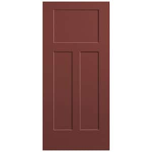 36 in. x 80 in. 3-Panel Winslow Single Bore Solid Core Red Bluff Molded Composite Interior Door Slab