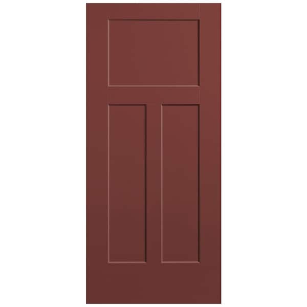 Masonite 36 in. x 80 in. 3-Panel Winslow Single Bore Solid Core Red Bluff Molded Composite Interior Door Slab