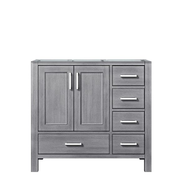 Jacques 36 in. W x 22 in. D Left Offset Distressed Grey Bath Vanity without Top
