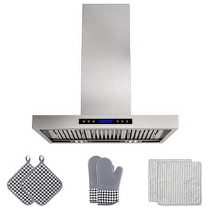 36 in. 300 CFM Ducted Wall Mount Range Hood with Remote, Touch Control LCD, Long-Term Warranty in Stainless Steel