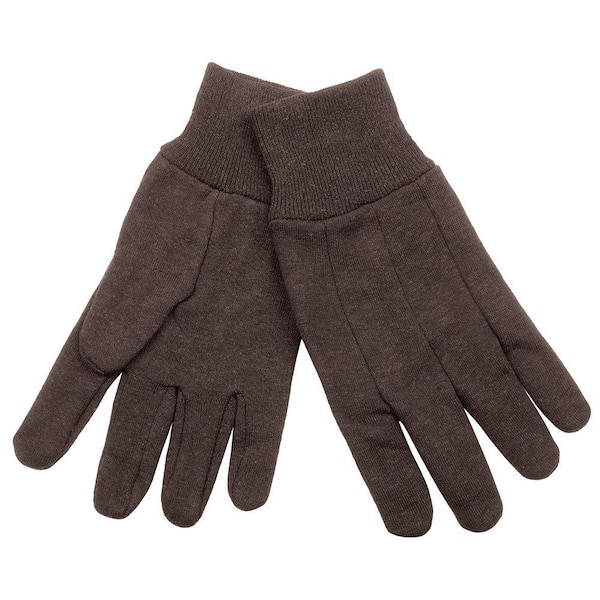 Outdoors 2 Pairs of Brown 100% Cotton Jersey Work Gloves 