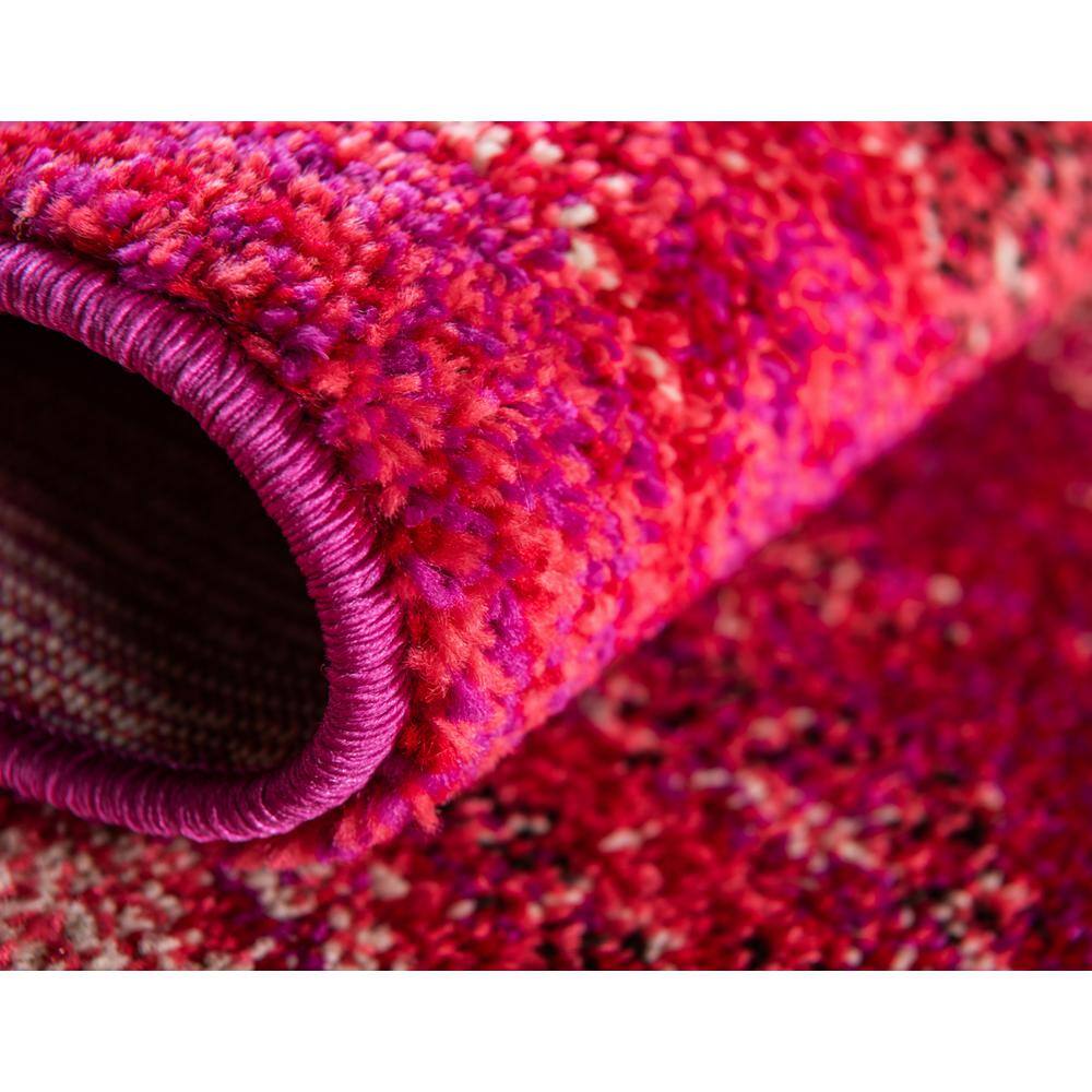 Abstract Pink Bliss 6'x9' Synthetic Easy-Care Area Rug