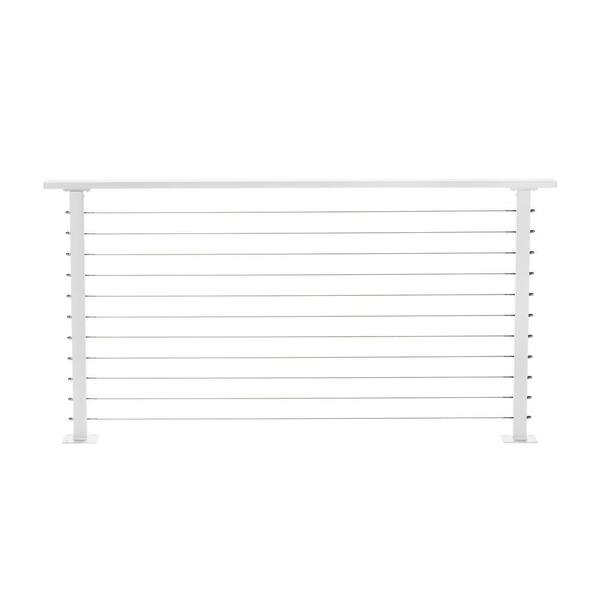 CityPost 6 Ft. Deck Cable Railing, 36 In. Base Mount, White CP-6-W-D ...