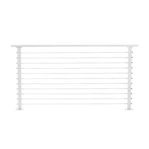 6 ft. Deck Cable Railing, 36 in. Base Mount, White