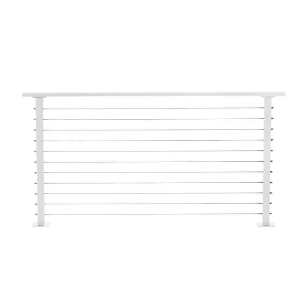 6 ft. Deck Cable Railing, 36 in. Base Mount, White