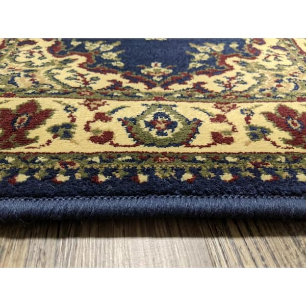 Castello Navy 8 ft. x 11 ft. Traditional Oriental Medallion Area Rug