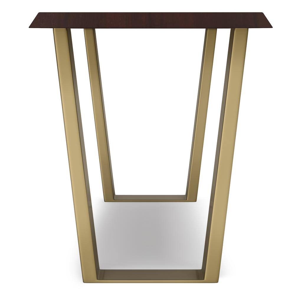Cognac Contemporary Slimline Storage Bench in Solid Mango Wood