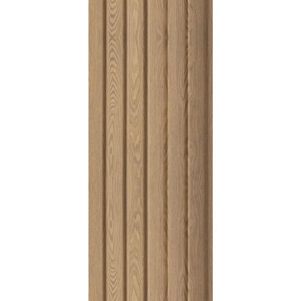 Large Slats 1/2 in. x 0.79 ft. x 9.3 ft. Brown Red Oak Glue-Up Decorative Foam Wood Slat Wall Panel (20-Pack)/147 sq.ft.