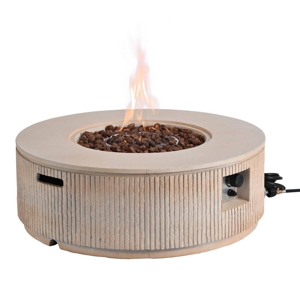 38.19 in  Brown Outdoor MGO Fire Pit Table with  Steel Burner  for Patio price history on PriceWatchPro
