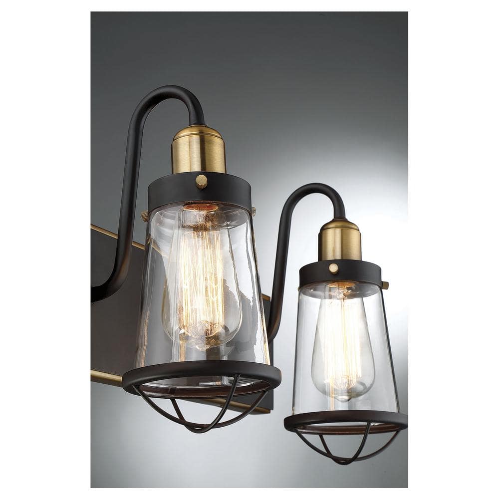 Lansing 3-Light Dimmable Brass and Bronze Bathroom Fixture
