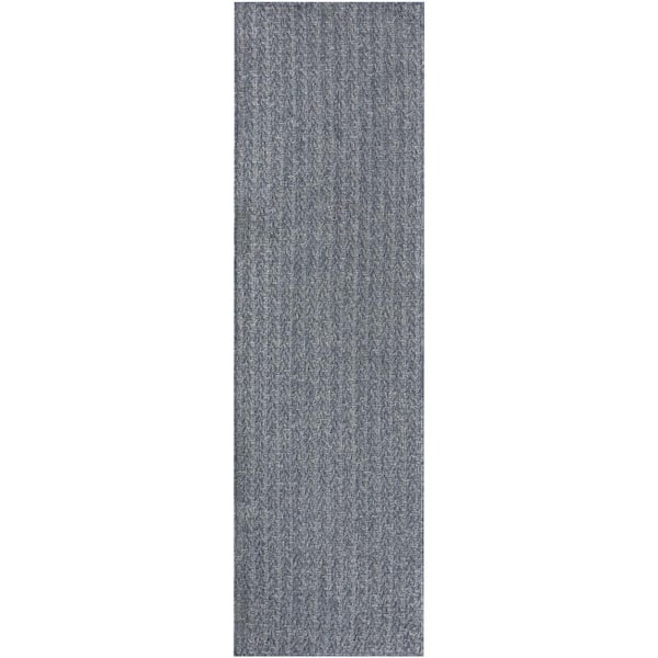 Tulum Denim 2 ft. x 6 ft. All-Over Design Contemporary Runner Area Rug