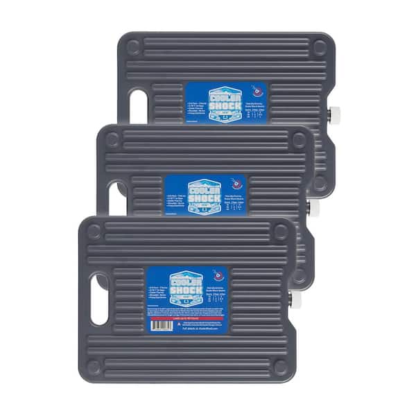 Angel Sar 13 in. L x 10 in. W x 1.5 in. H Large Size Reusable Long Lasting Ice-Pack for Cooler, Gray (3-Pack)