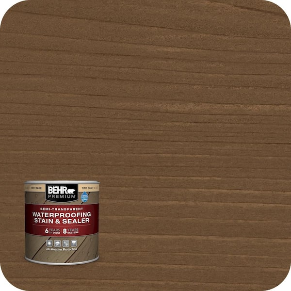 BEHR PREMIUM 8 oz. #ST-109 Wrangler Brown Semi-Transparent Waterproofing Exterior Wood Stain and Sealer Sample