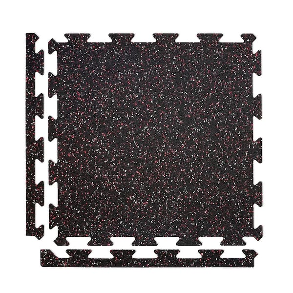 Eco-Lock Cross-Training In-The Zone 24 in. x 24 in. x 0.25 in. Rubber Gym/Weight Room Flooring Tiles (34 sq.ft.)(8-Pack)