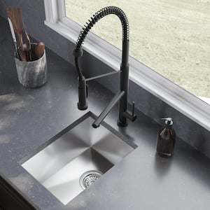 Tourner 14 in. x 18 in. Stainless Steel, Single Basin, Undermount Kitchen Sink