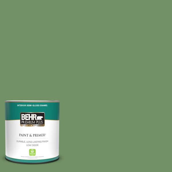 BEHR PREMIUM PLUS 1 qt. #M400-6 Mixed Veggies Semi-Gloss Enamel Low Odor Interior Paint & Primer