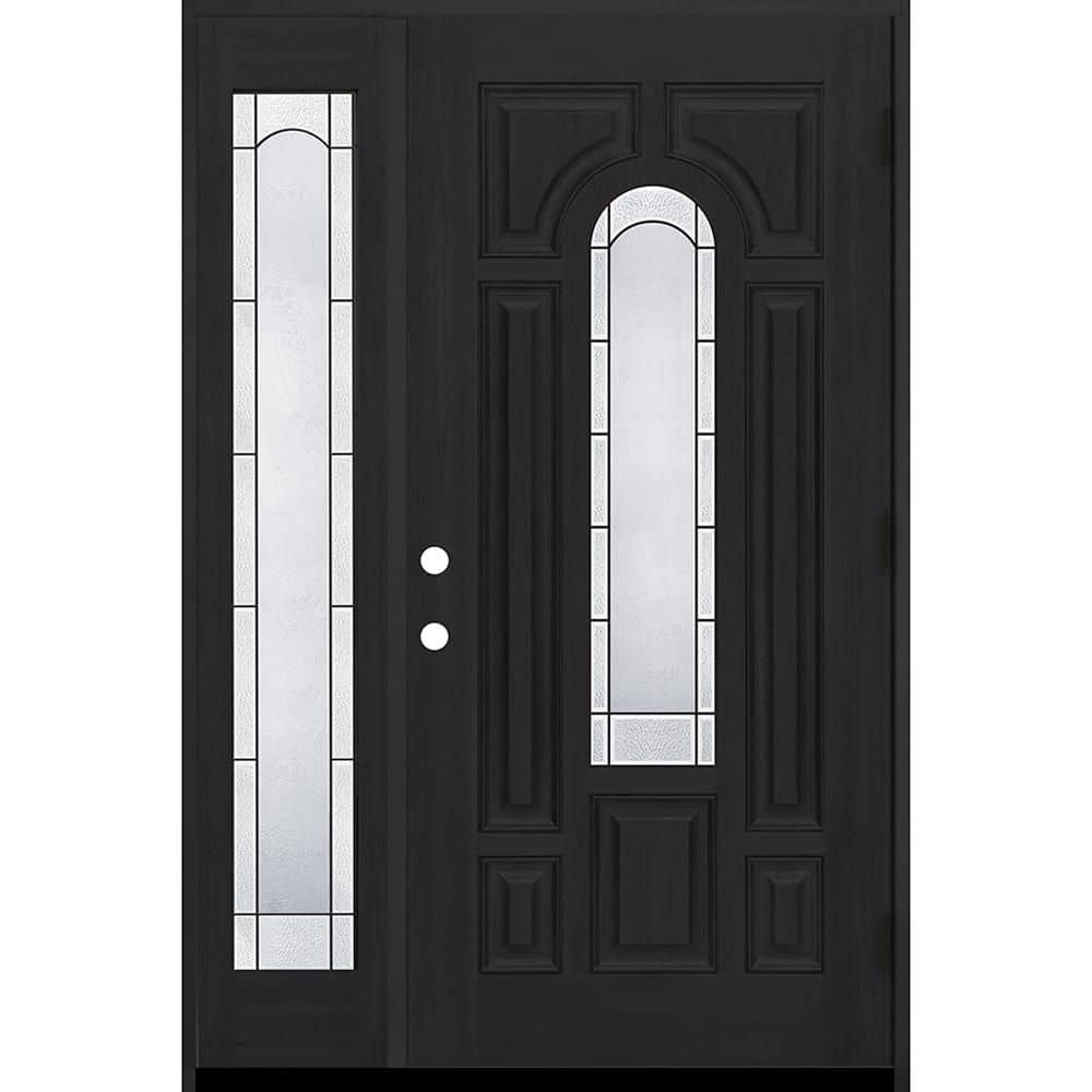 Regency 51 in. x 80 in. CenterLite Empire Glass LHOS Onyx Mahogany Fiberglass Prehung Front Door w/12in-Full SL 6-9/16 price history on PriceWatchPro