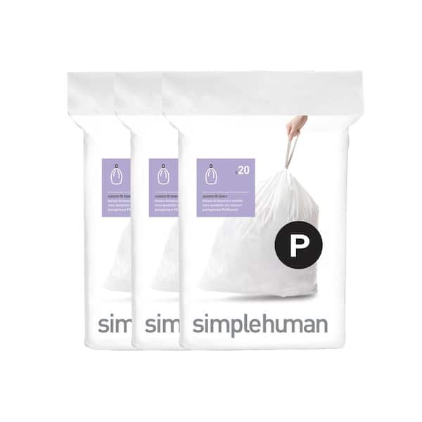 Plasticplace Custom Fit Trash Bags‚ Simplehuman® Code P Compatible