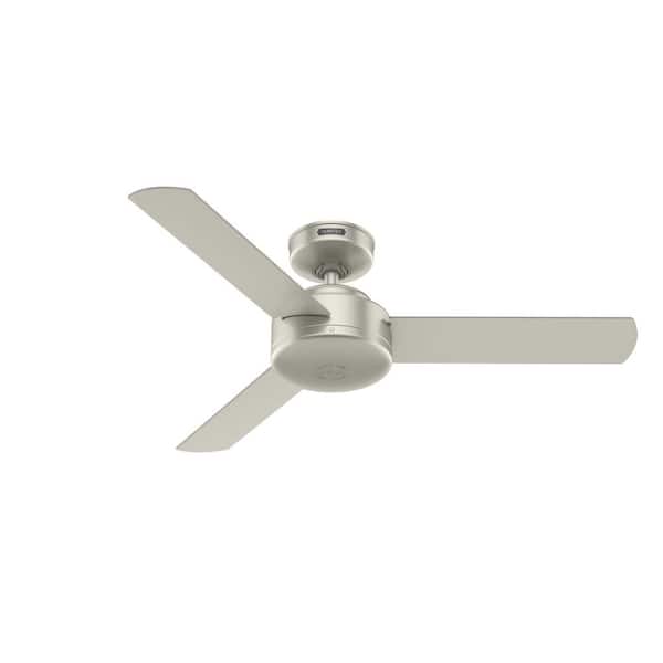 Presto 44 in. Ceiling Fan in Matte Nickel with Wall Control Included For Bedrooms