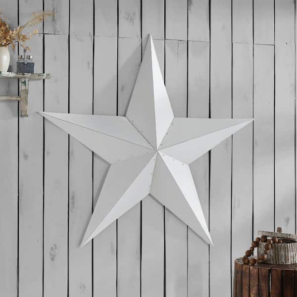 1-Piece 48 in. x 48 in. White Distressed Metal Star Wall Decor