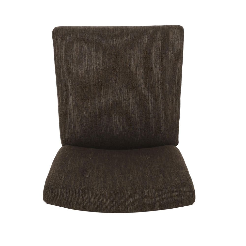 Weathered Brown Wood Button-Tufted Counter Stools, Set of 2