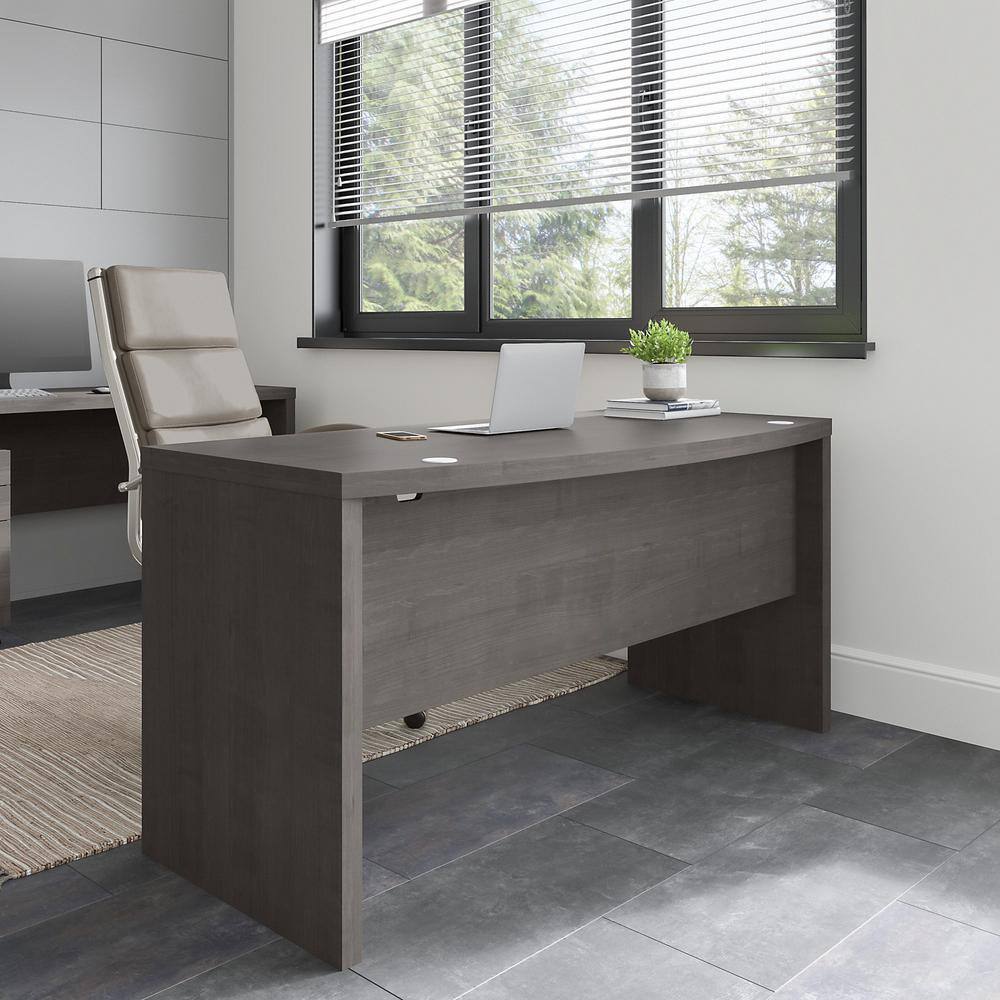 Charcoal Maple 60" Wood Desk with Filing Cabinet