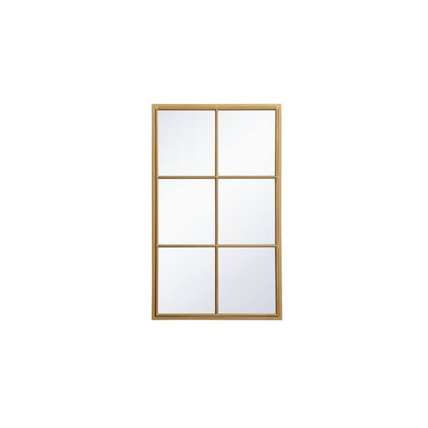 Unbranded Medium Rectangle Brass Contemporary Mirror (40 in. H x 24 in. W)