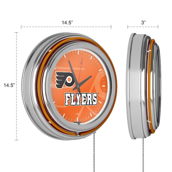 Philadelphia Flyers Orange Watermark Lighted Analog Neon Clock NHL8PF-WM-HD  - The Home Depot
