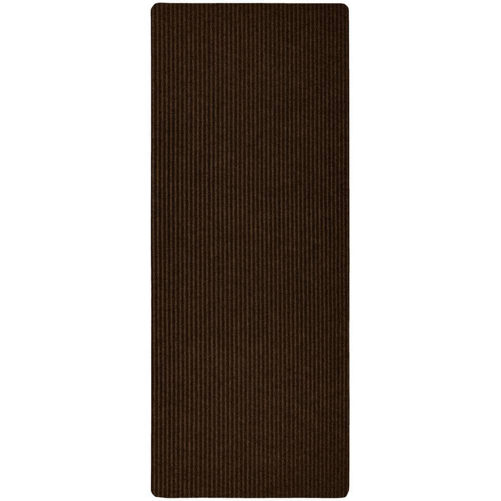 Mohawk Home Striped Utility Mat Brown Indoor/Outdoor 24 in. x 60 in