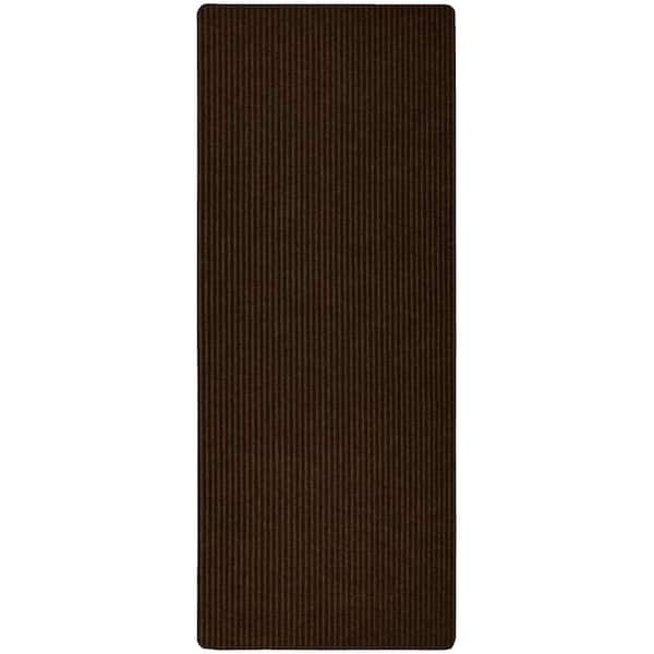 Mohawk Home Striped Utility Mat Brown Indoor/Outdoor 36 in. x 48