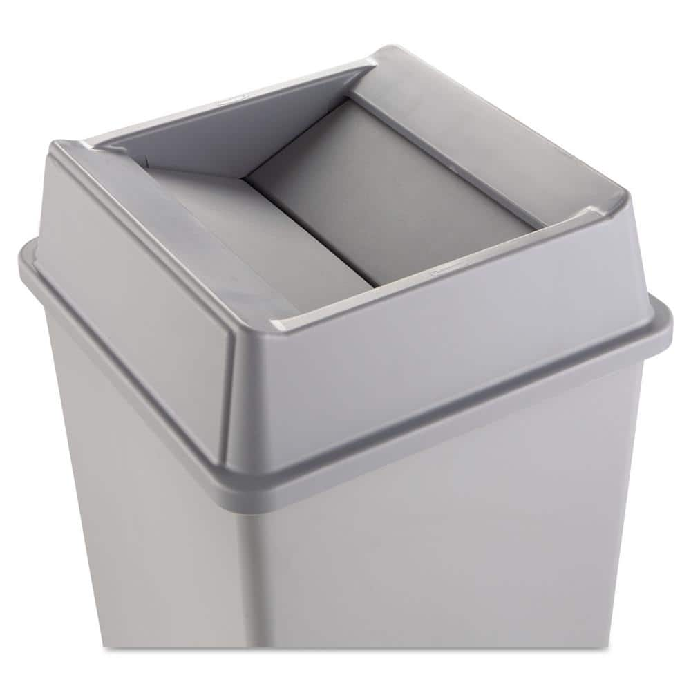 Rubbermaid 35 gal Grey Plastic Untouchable® Indoor Trash