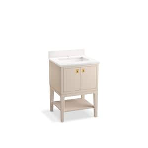 Seagrove By Studio McGee 24 in. Bathroom Vanity Cabinet in Light Clay With Sink And Quartz Top