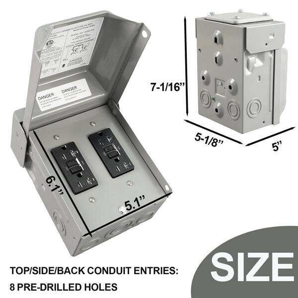DOITOOL 2-Pack Stainless Steel Weatherproof GFCI Outlet Cover – Durable Outdoor Electrical Box For Socket Protection