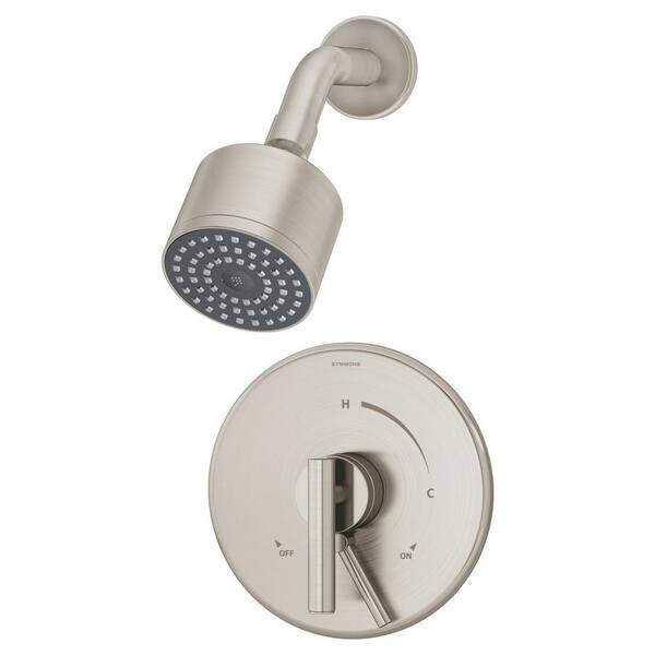 Symmons Dia Single-Handle 1-Spray Round Shower Faucet in Satin Nickel (Valve Included)