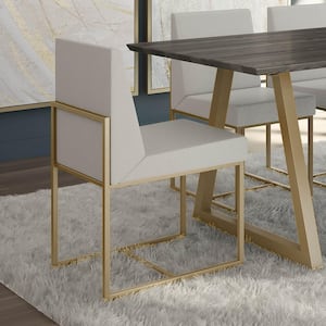 Derry Light Grey Polyester / Golden Metal Dining Chair