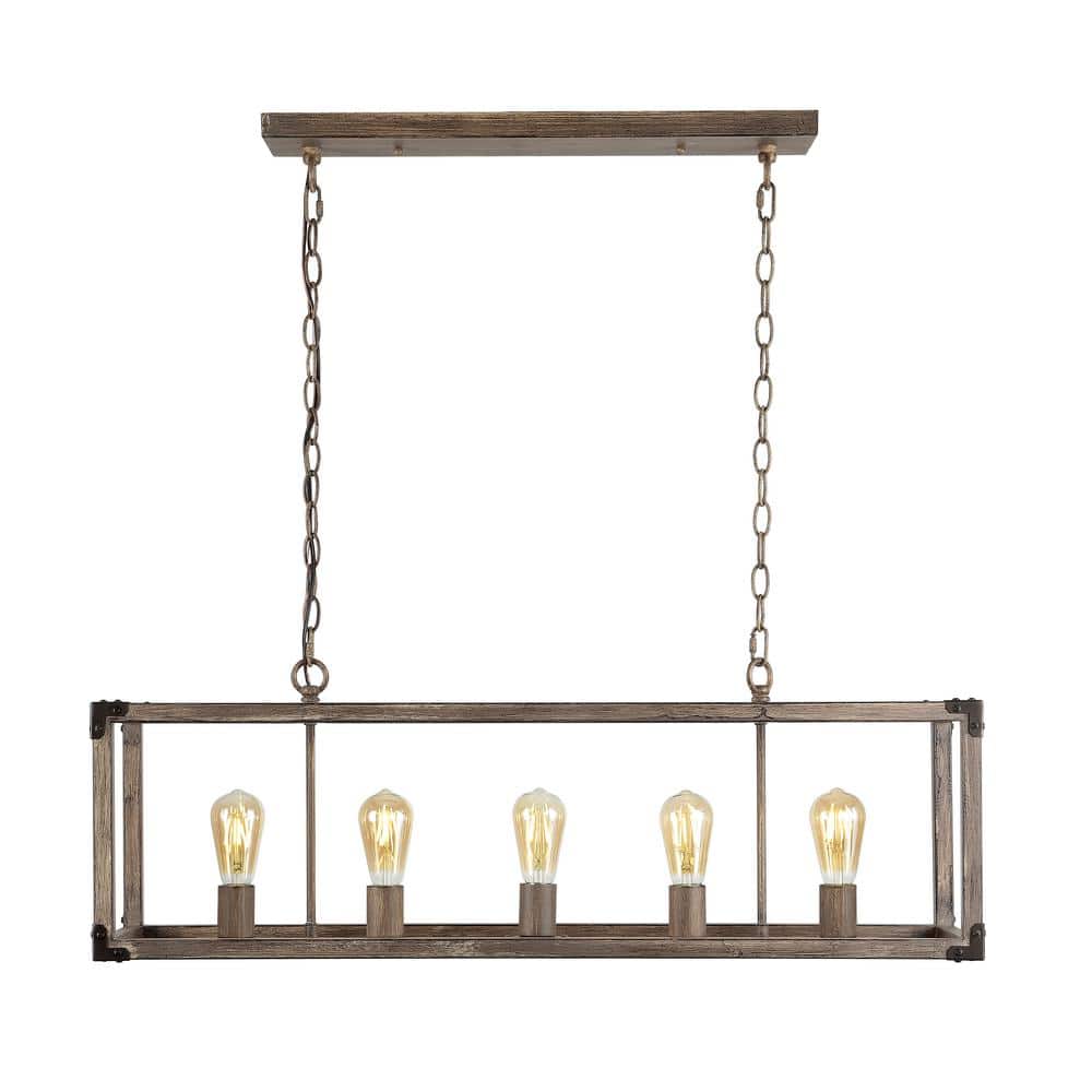 Magnolia Rustic 36" 5-Light Farmhouse LED Pendant in Oil-Rubbed Bronze