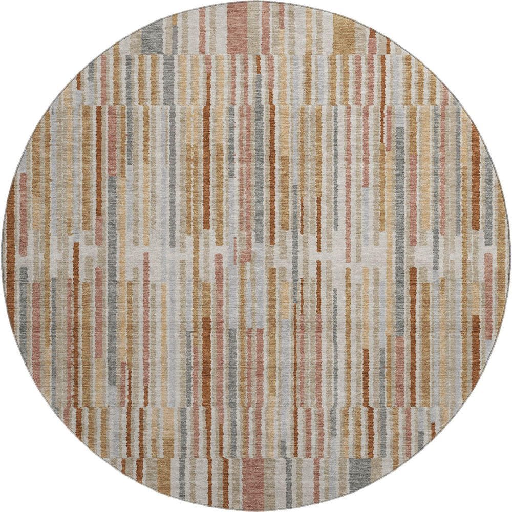 Mayfield Premium Machine Washable Abstract AMF2102 Paprika 8 ft. x 8 ft. Round Rug price history on PriceWatchPro
