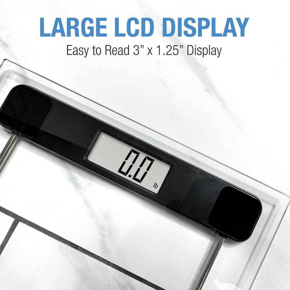 Tempered Glass Digital Floor Scale with Large LCD Screen