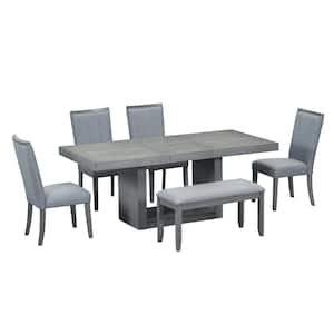 Harper & Bright Designs 5-Piece Round Extendable Dining Table With 4 Chairs, Wooden Dining Room Set (Natural Wood Wash