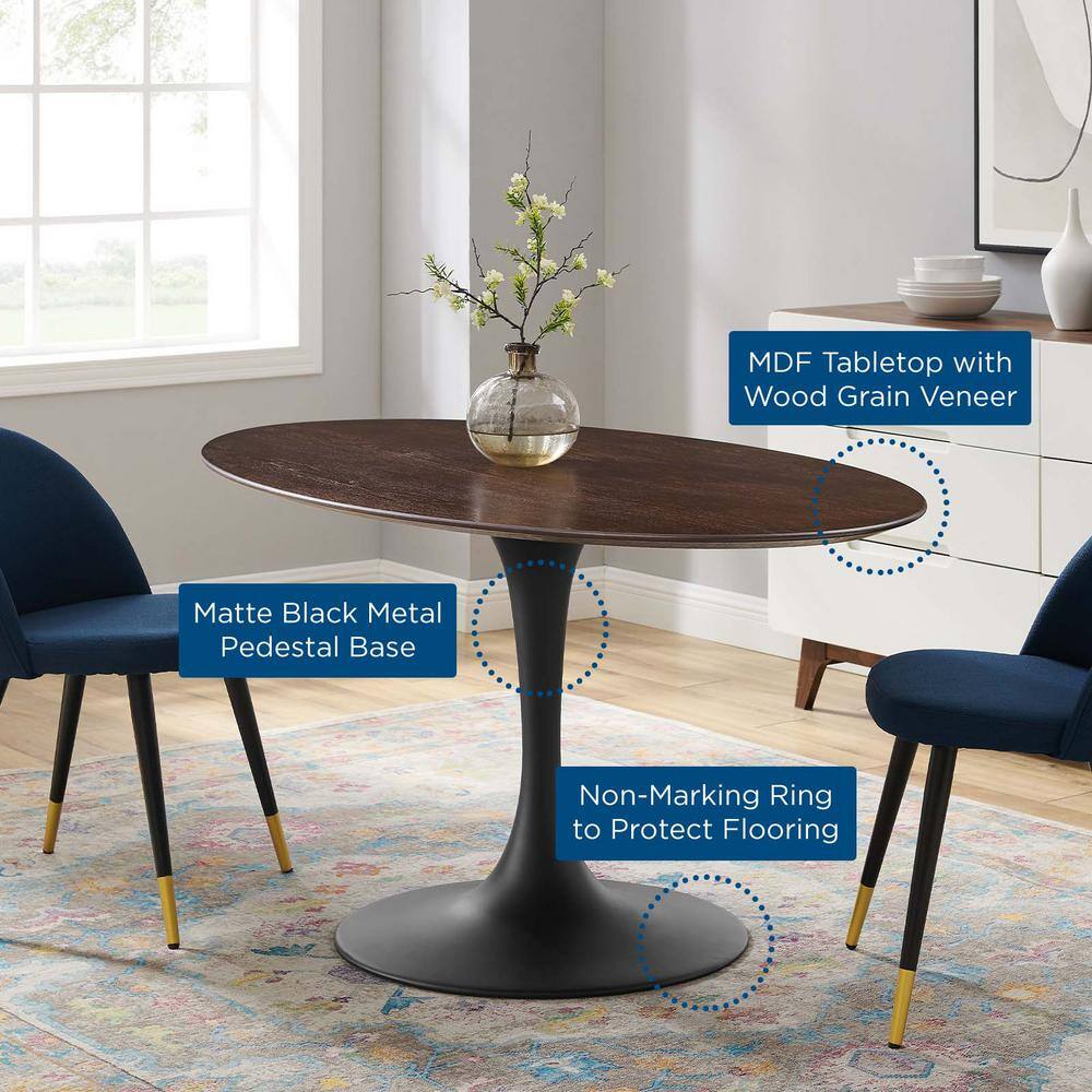 Lippa 60" Black Walnut Round Wood Dining Table